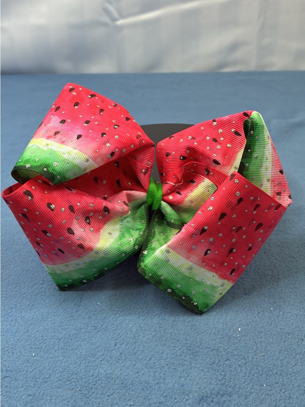 Kids Watermelon Print Hair Bow Headband - Red & Green